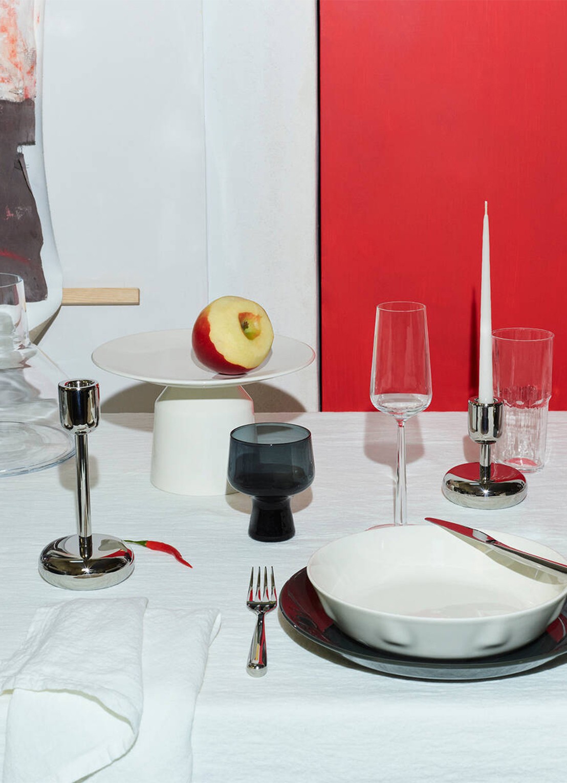 Iittala Solare serveerschaal 27 cm - voorkant 2 wit