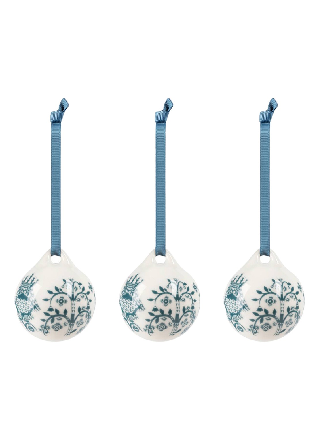 Iittala Taika kerstbal 5 cm set van 3 - achterkant staalblauw