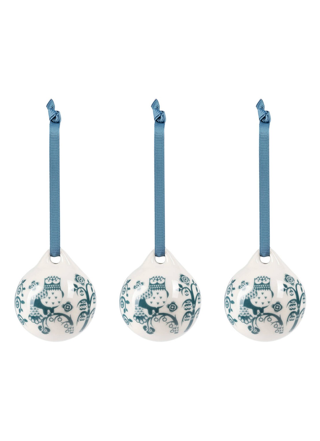 Iittala Taika kerstbal 5 cm set van 3 - voorkant staalblauw