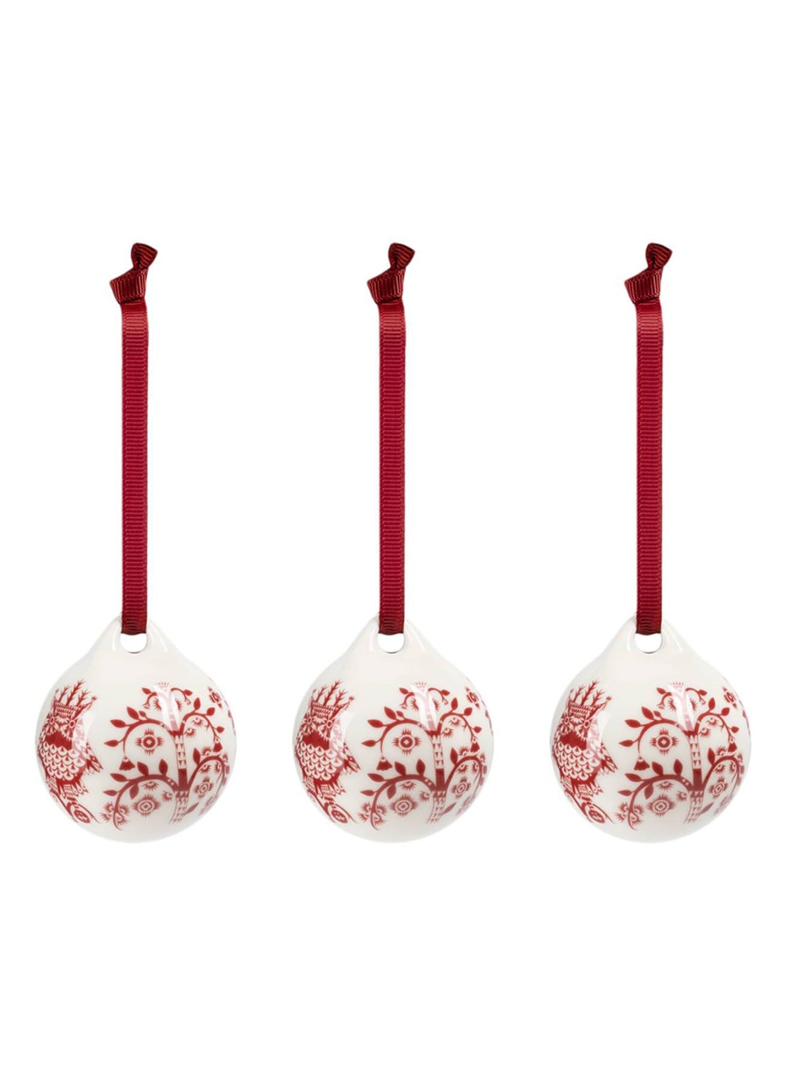 Iittala Taika kerstbal 5 cm set van 3 - voorkant rood