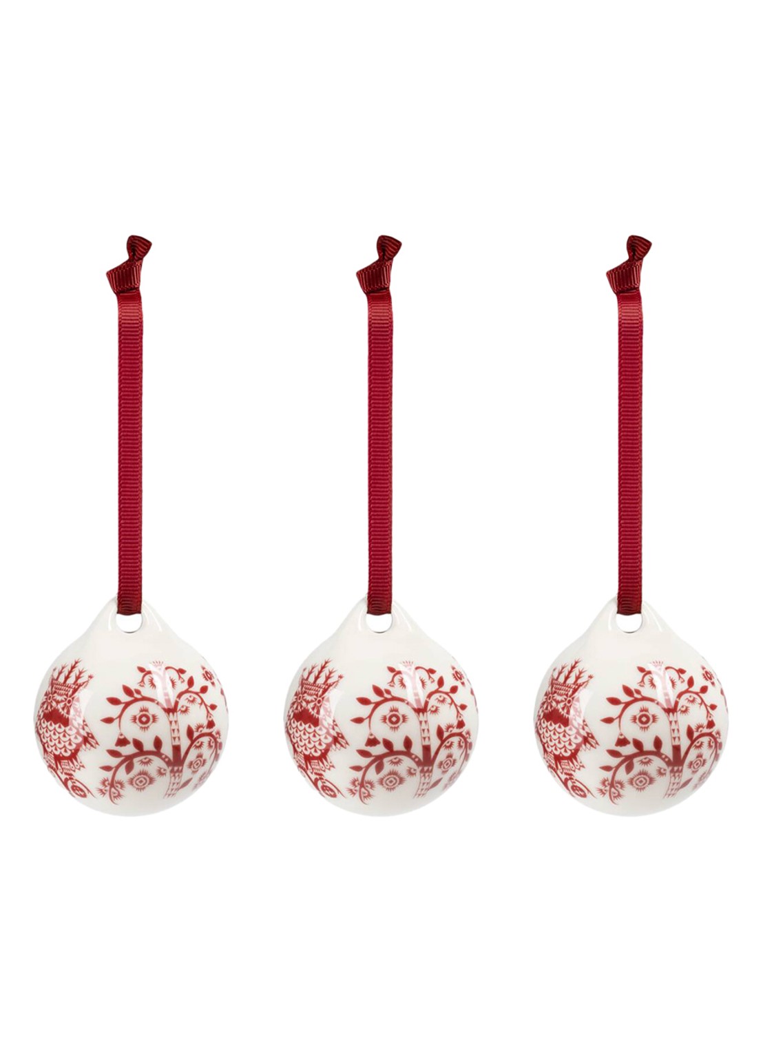 Iittala Taika kerstbal 5 cm set van 3 - voorkant 2 rood