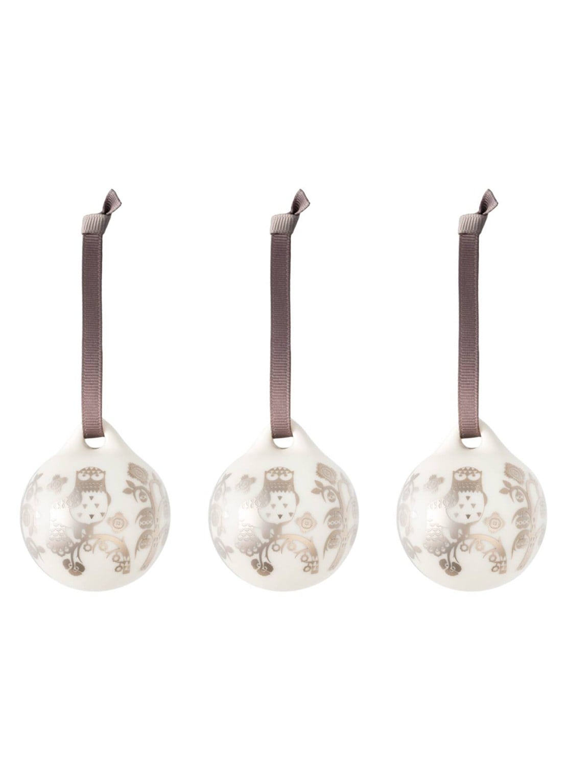 Iittala Taika kerstbal 5 cm set van 3 - achterkant 3 zilver