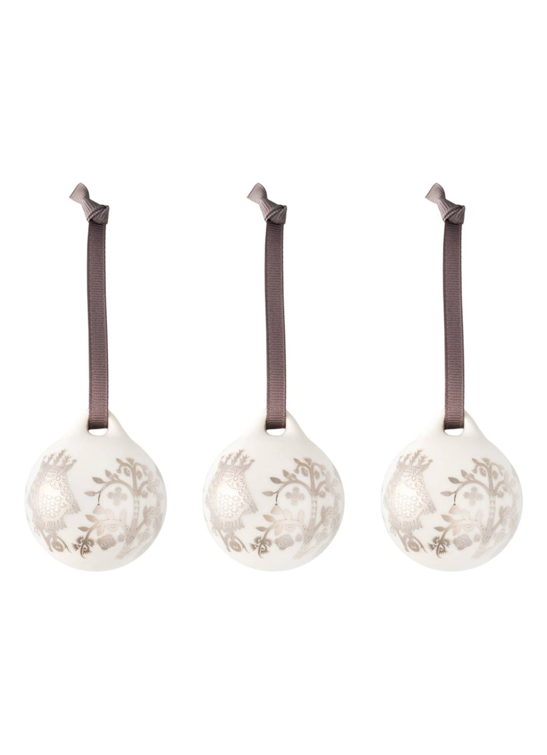 Iittala Taika kerstbal 5 cm set van 3 - voorkant zilver