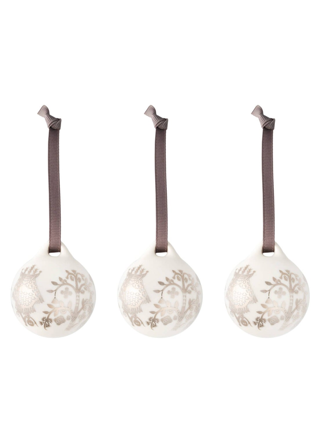 Iittala Taika kerstbal 5 cm set van 3 - voorkant zilver