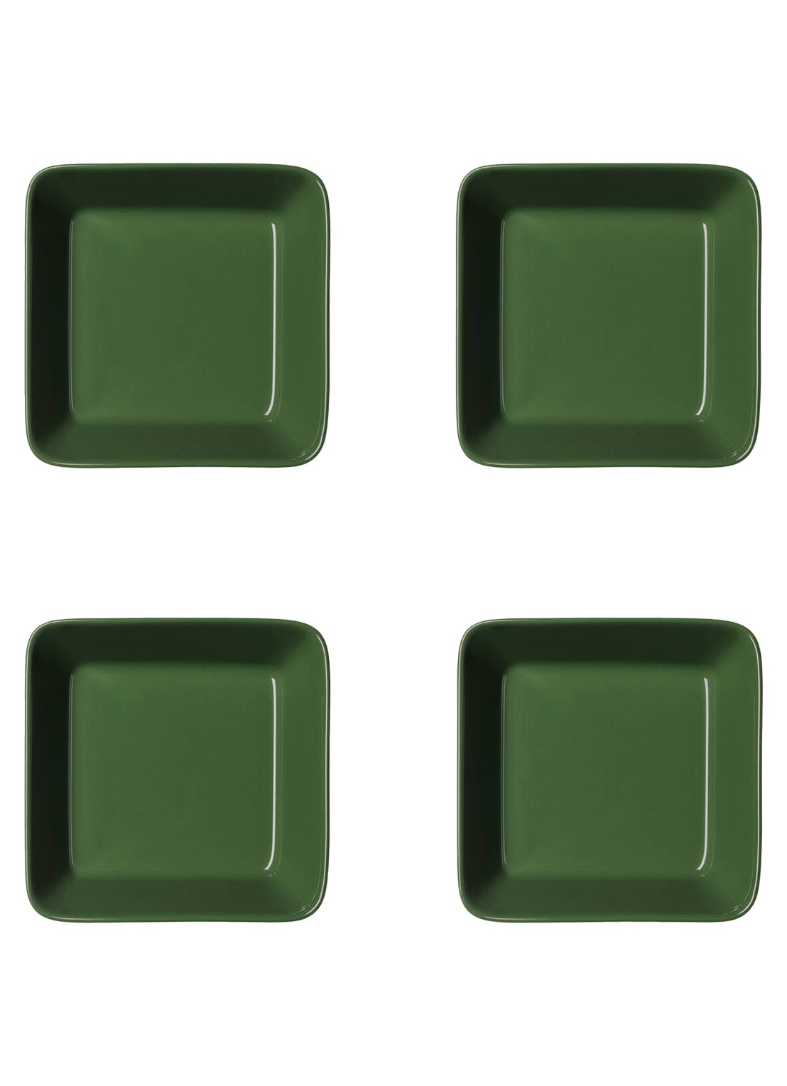 Iittala Teema schaal 12 cm set van 4 - voorkant donkergroen