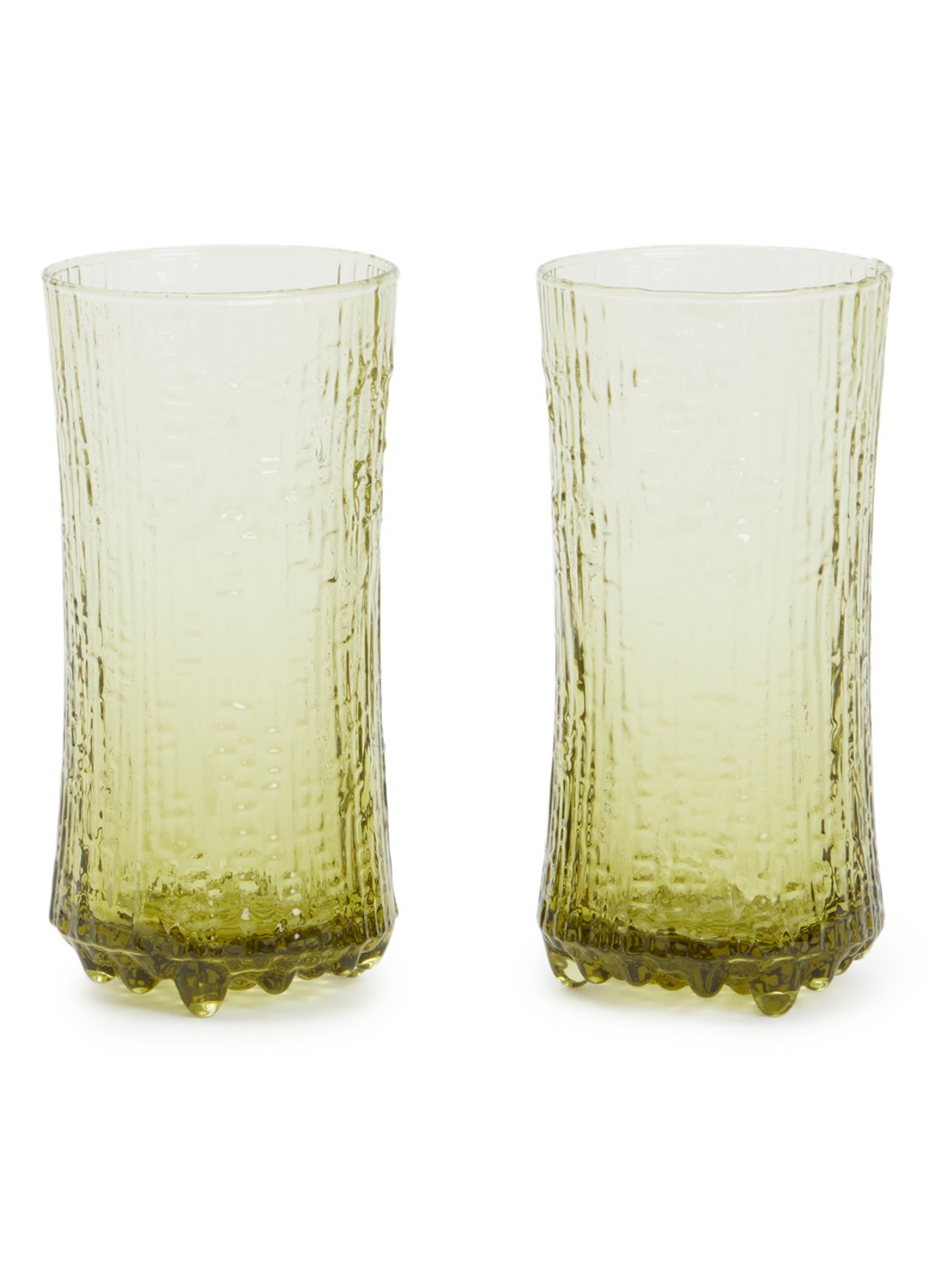 Iittala Ultima Thule champagneglas 18 cl set van 2 - voorkant mosgroen