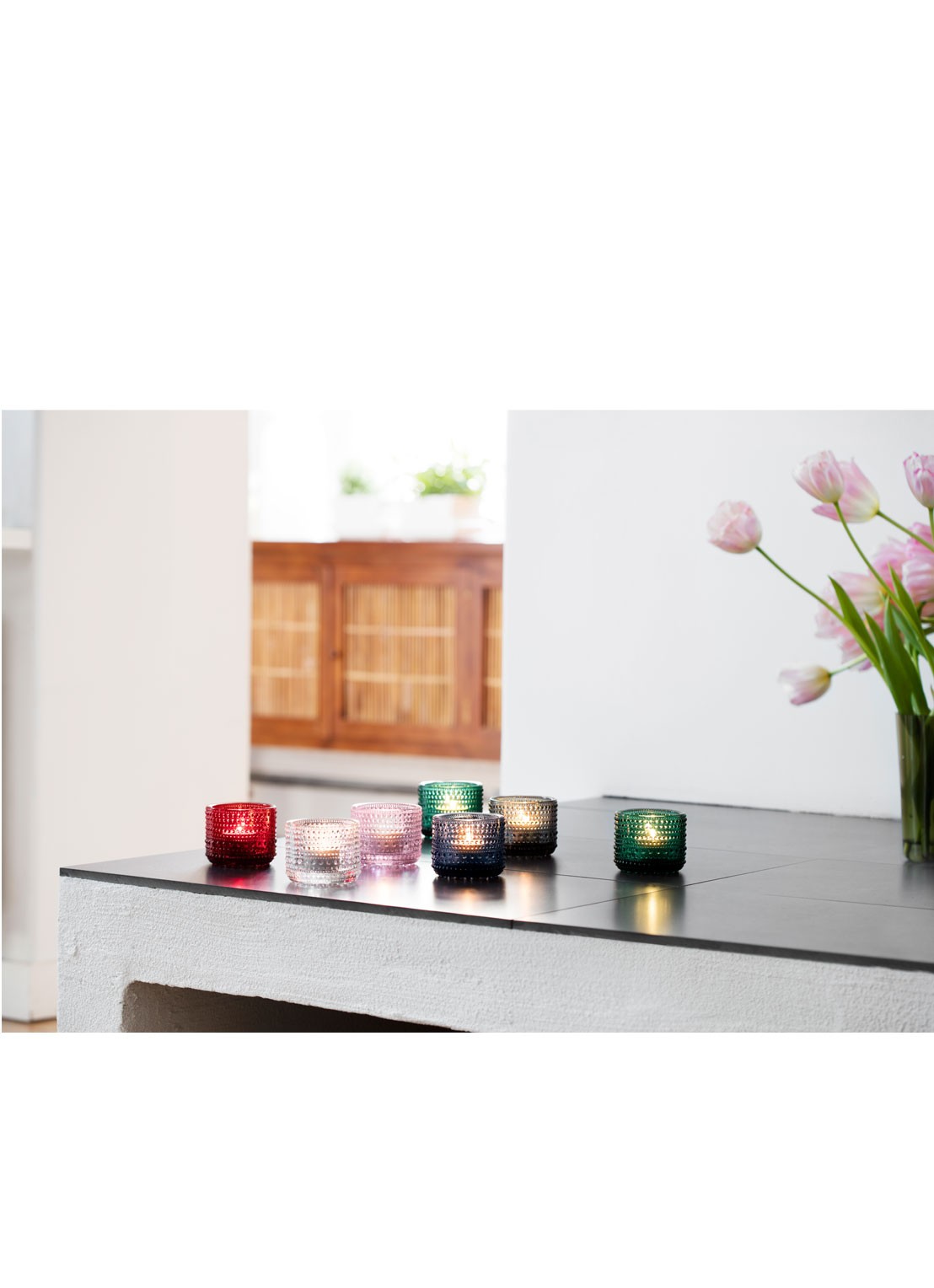 Iittala Waxinelichthouder 6 cm - voorkant 4 blauw