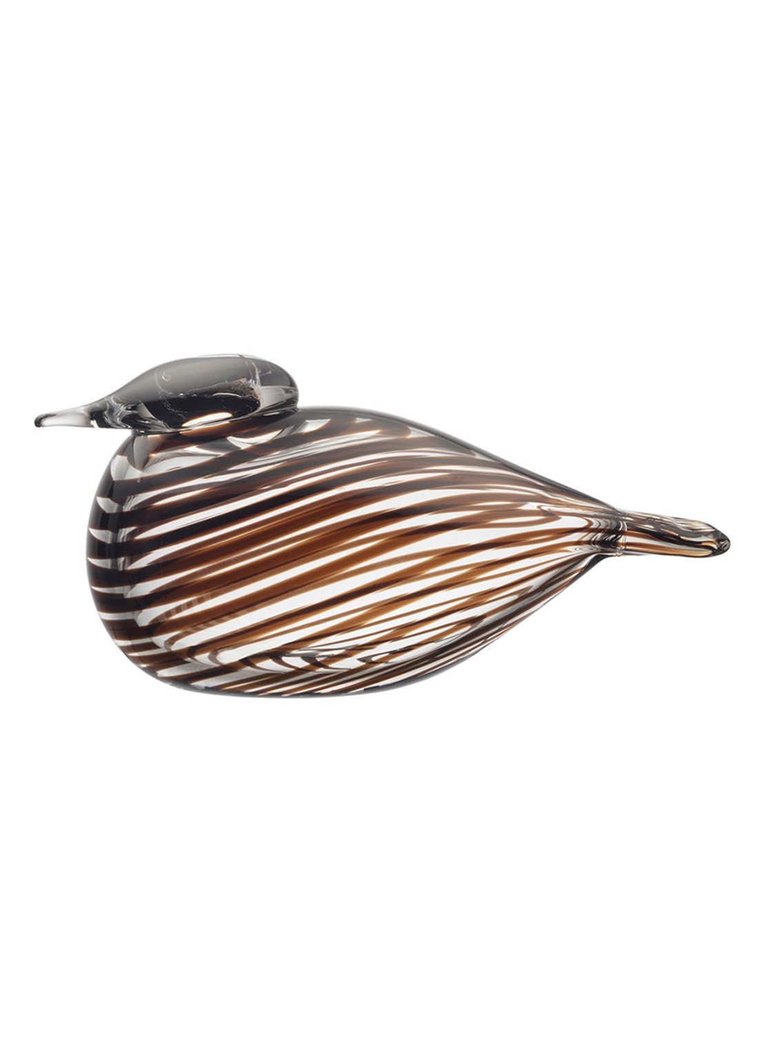 Iittala Whip-Poor-Will vogel van glas 13,5 x 8,5 cm - voorkant bruin