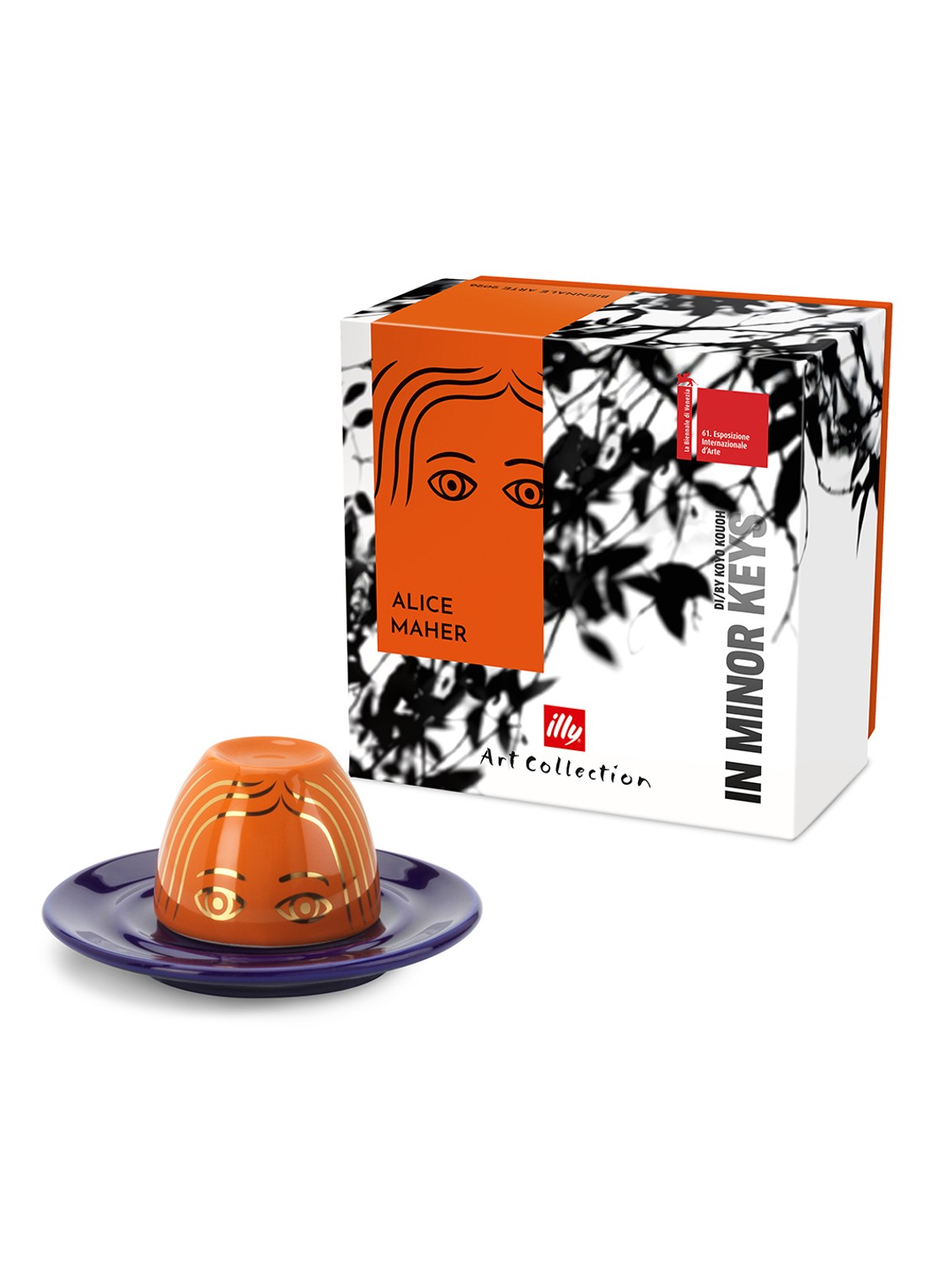 illy Biennale Maher espressokopje met schotel in giftbox - voorkant 2 undefined
