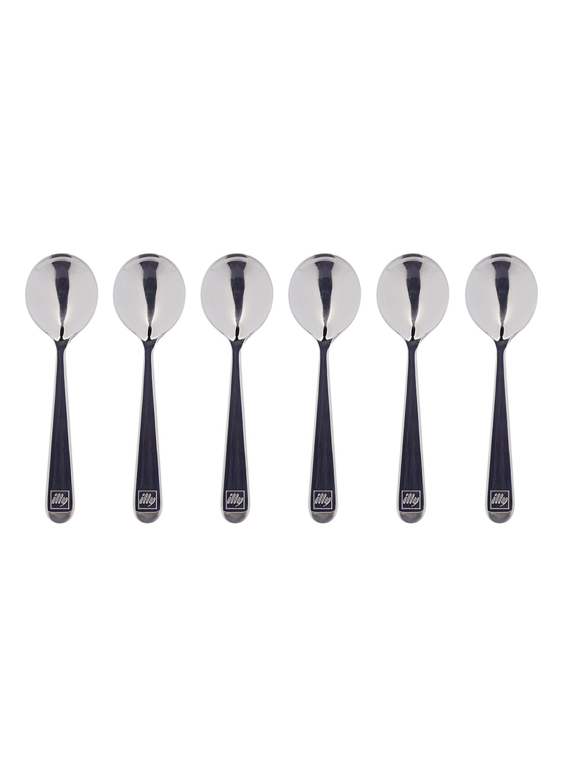 illy Girotondo lepels 6-delig - voorkant zilver