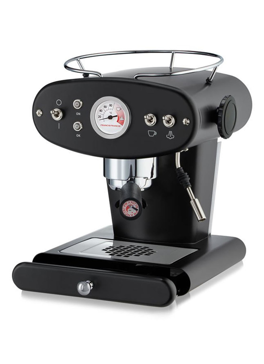 illy X1 Francis Francis Ground espressomachine 1 liter - detail 2 zwart
