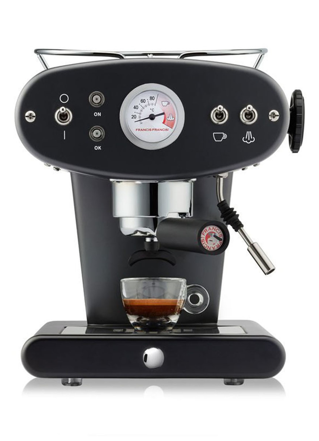 illy X1 Francis Francis Ground espressomachine 1 liter - voorkant 4 zwart