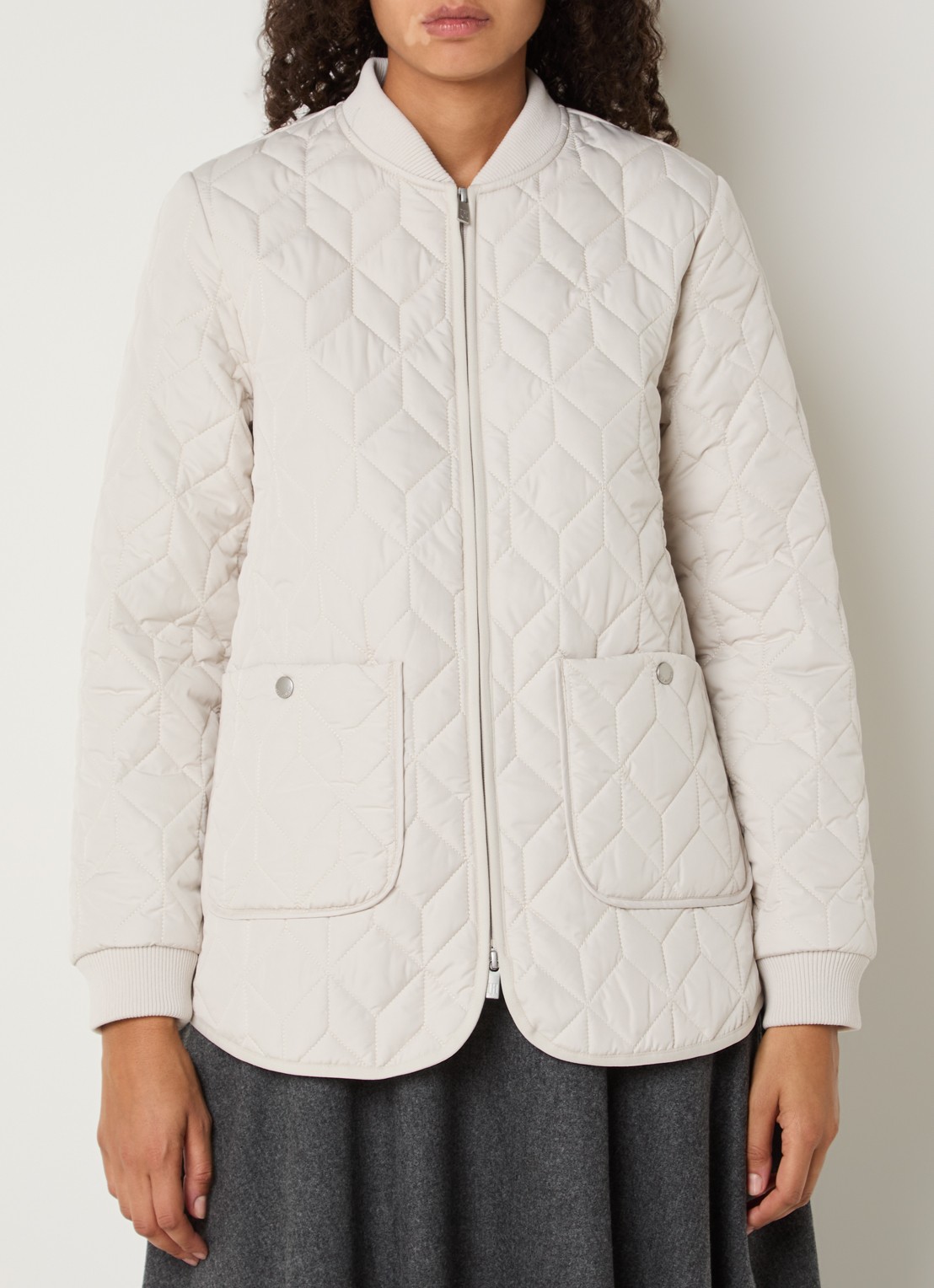 Ilse Jacobsen Art45 jack met quilt patroon en opgestikte zakken - detail creme