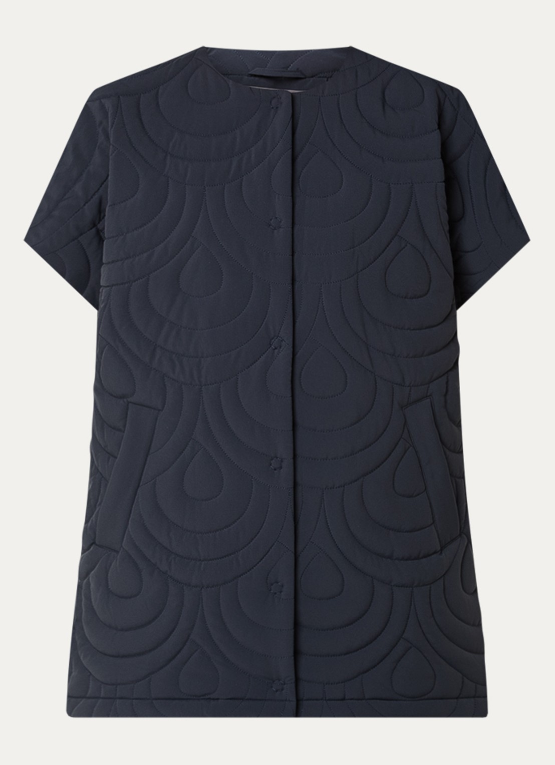 Ilse Jacobsen Blossom bodywarmer met quilt patroon - voorkant donkerblauw
