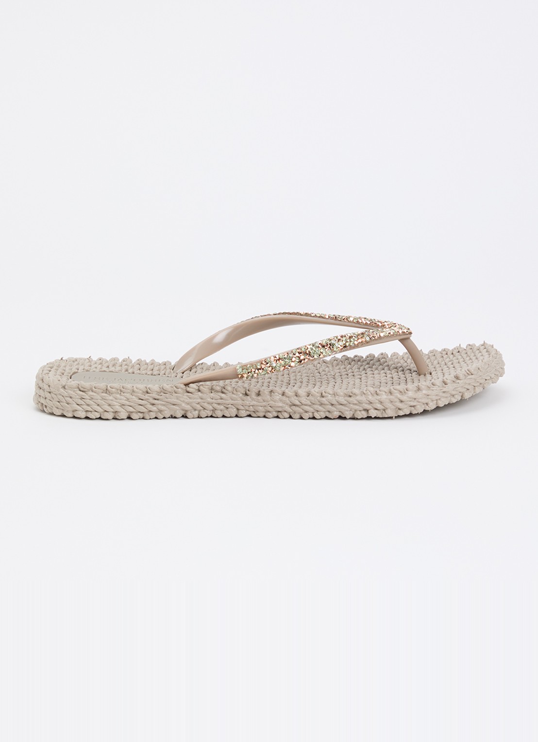 Ilse Jacobsen Cheerful slipper met strass - voorkant taupe