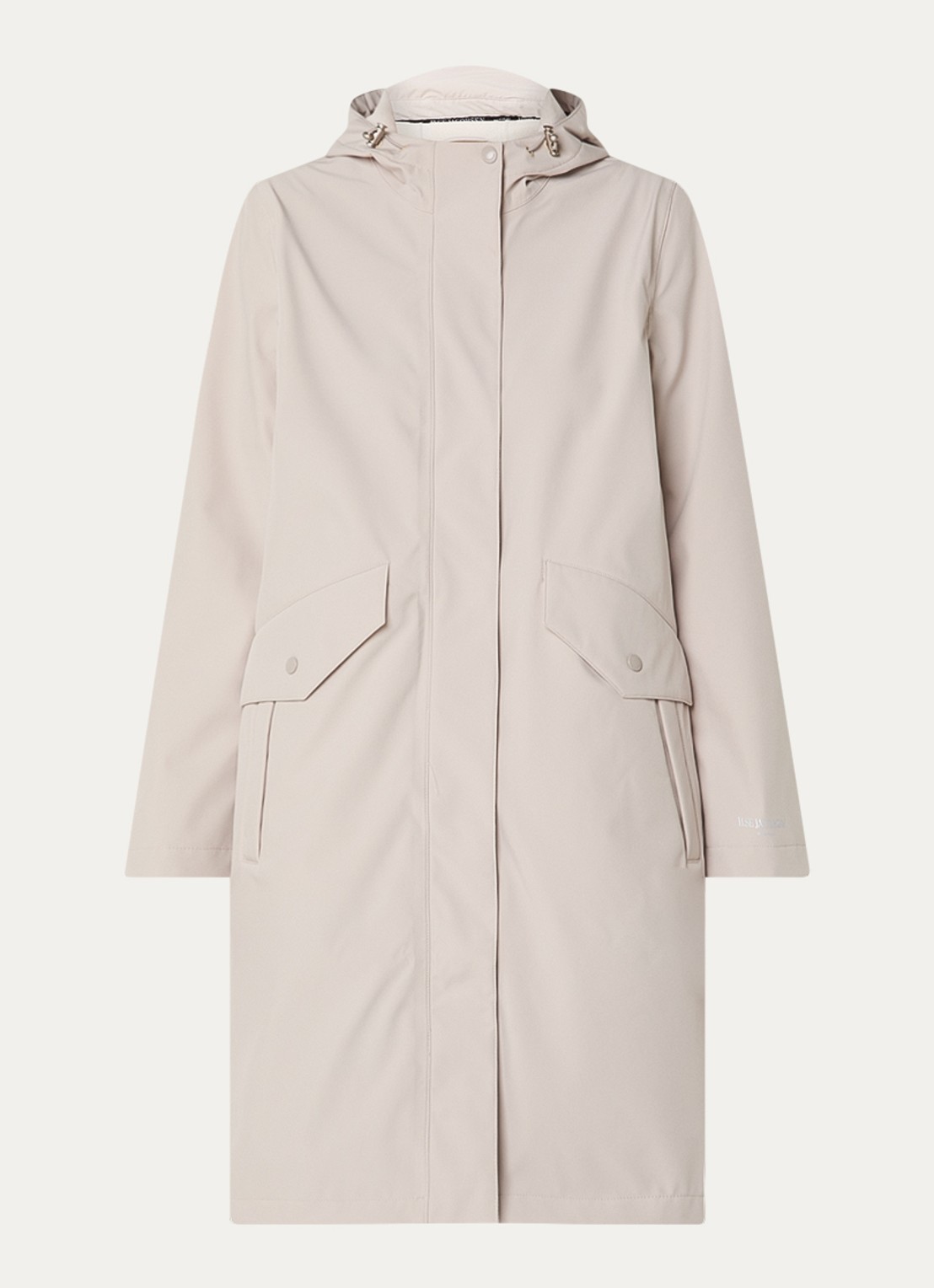 Ilse Jacobsen Daybreak softshell regenjas met klepzakken - voorkant 2 beige