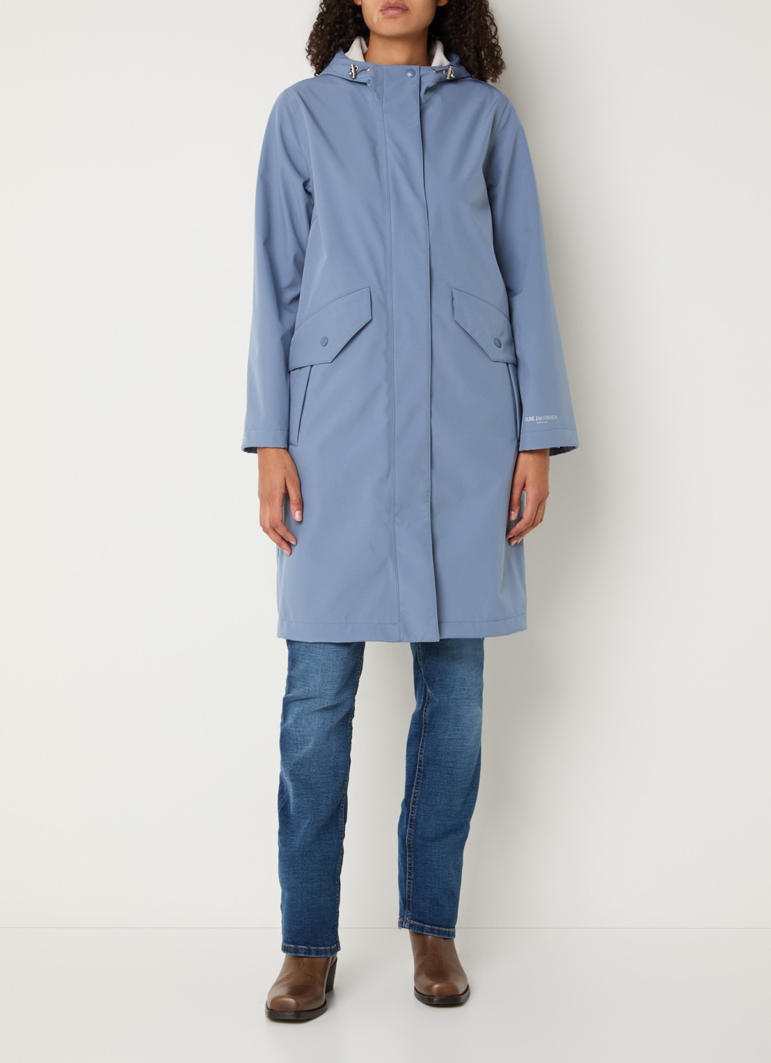 Ilse Jacobsen Daybreak softshell regenjas met klepzakken - detail 4 staalblauw