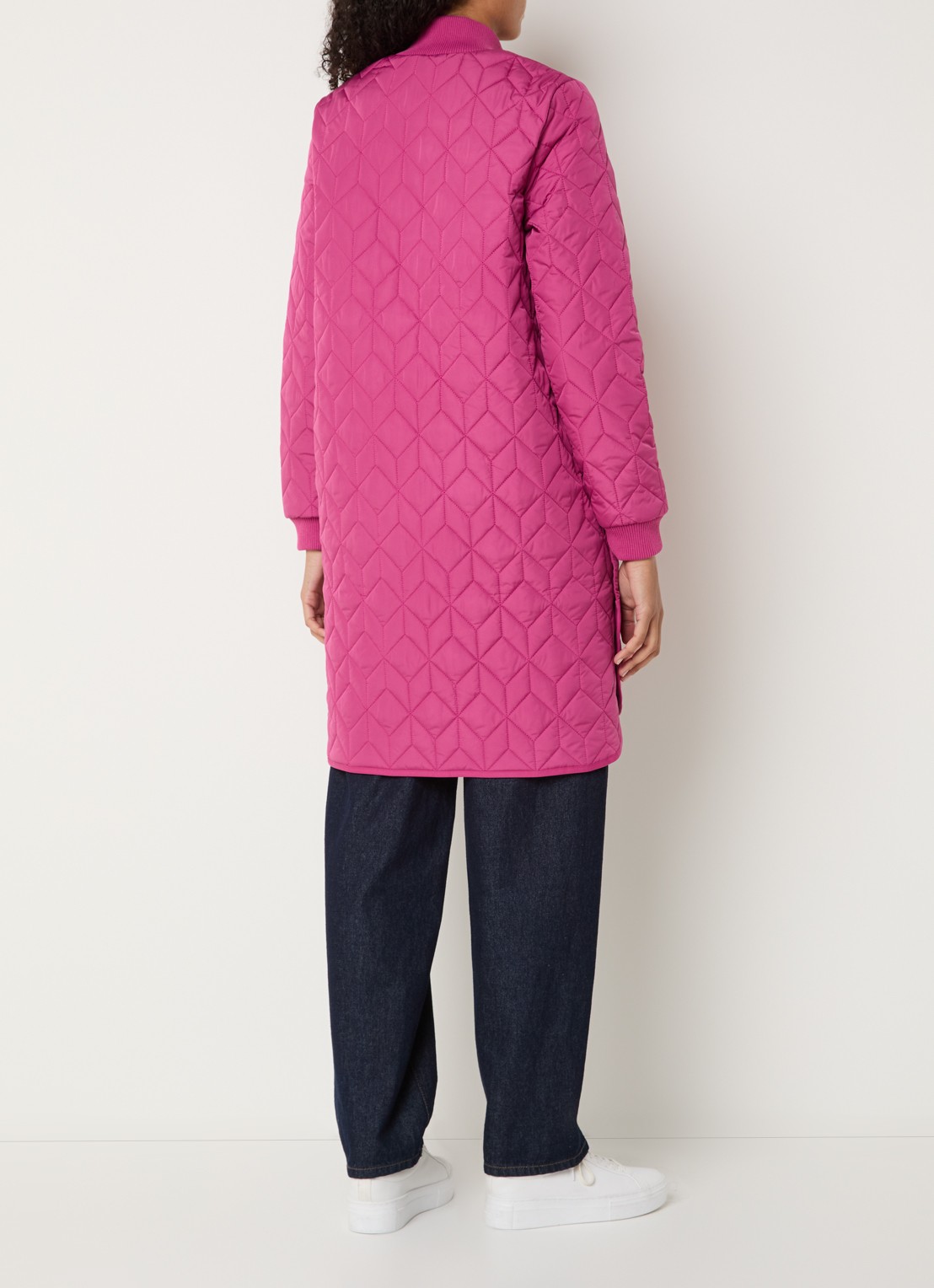 Ilse Jacobsen Gewatteerde jas met quilt patroon en uitneembare binnenjas - achterkant 2 donkerroze