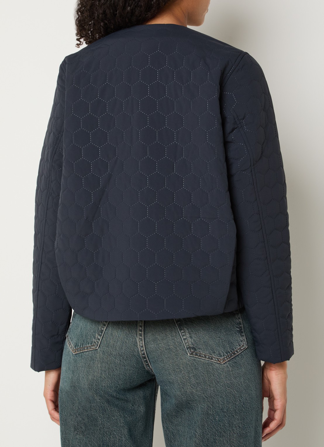 Ilse Jacobsen Honeycomb jack met quilt-patroon en steekzakken - achterkant 4 donkerblauw