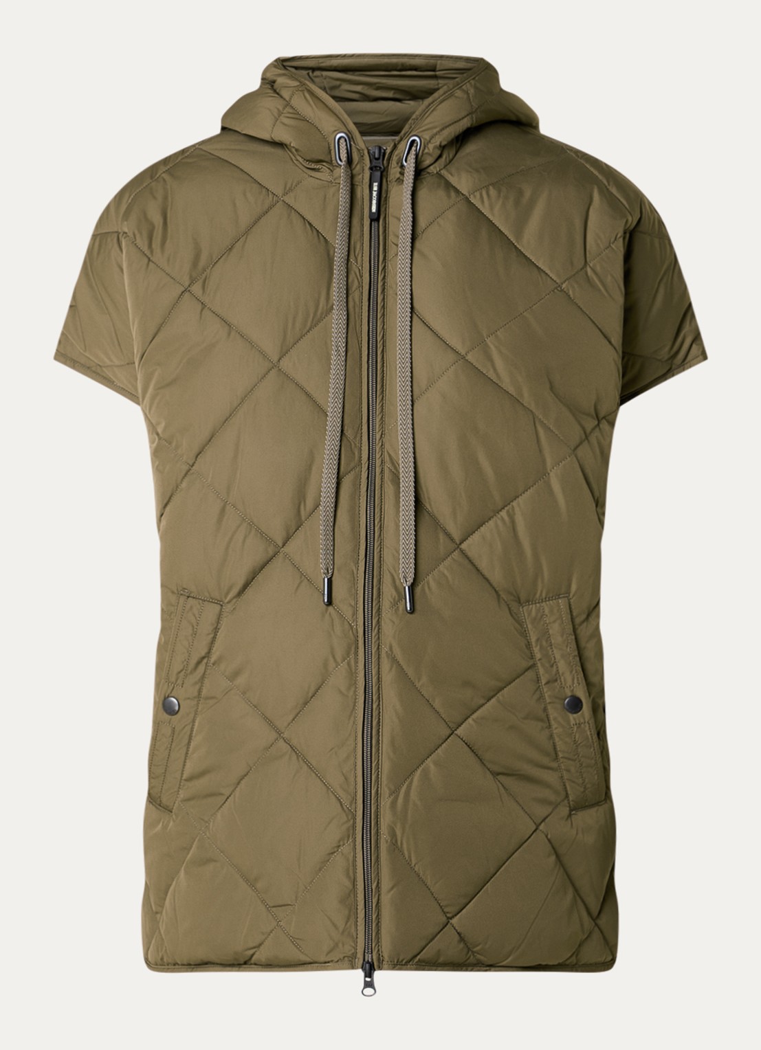Ilse Jacobsen Longline jack met quiltpatroon - voorkant 3 bruin