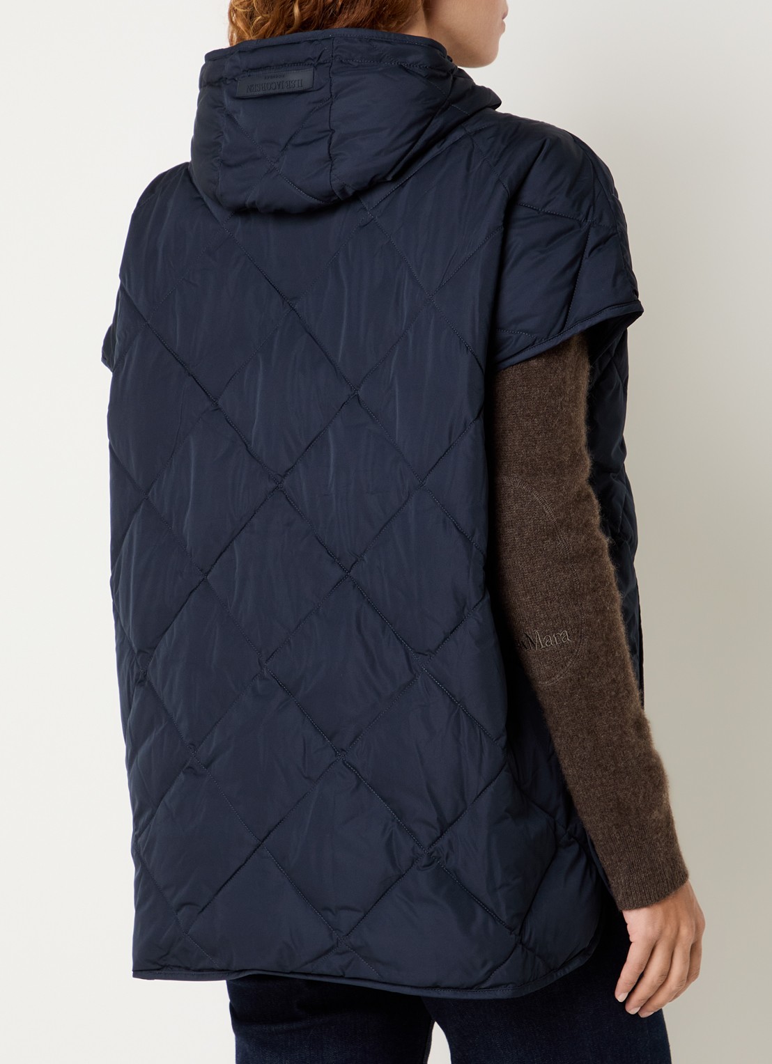 Ilse Jacobsen Longline jack met quiltpatroon - achterkant donkerblauw