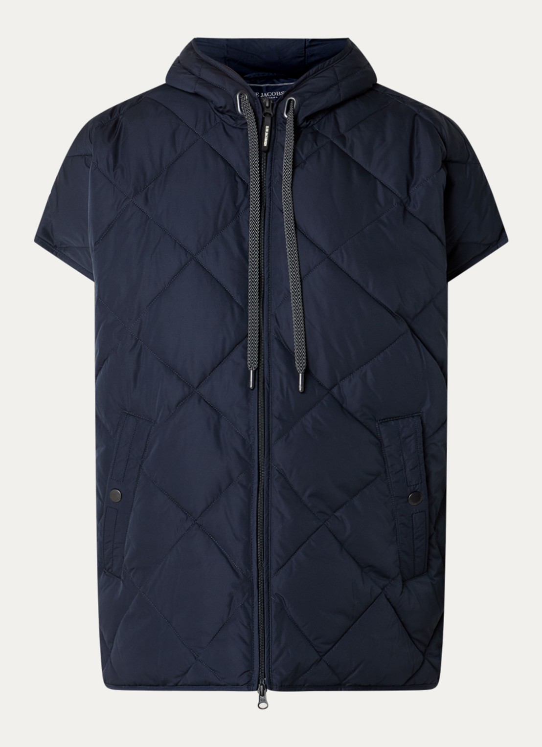 Ilse Jacobsen Longline jack met quiltpatroon - voorkant 2 donkerblauw