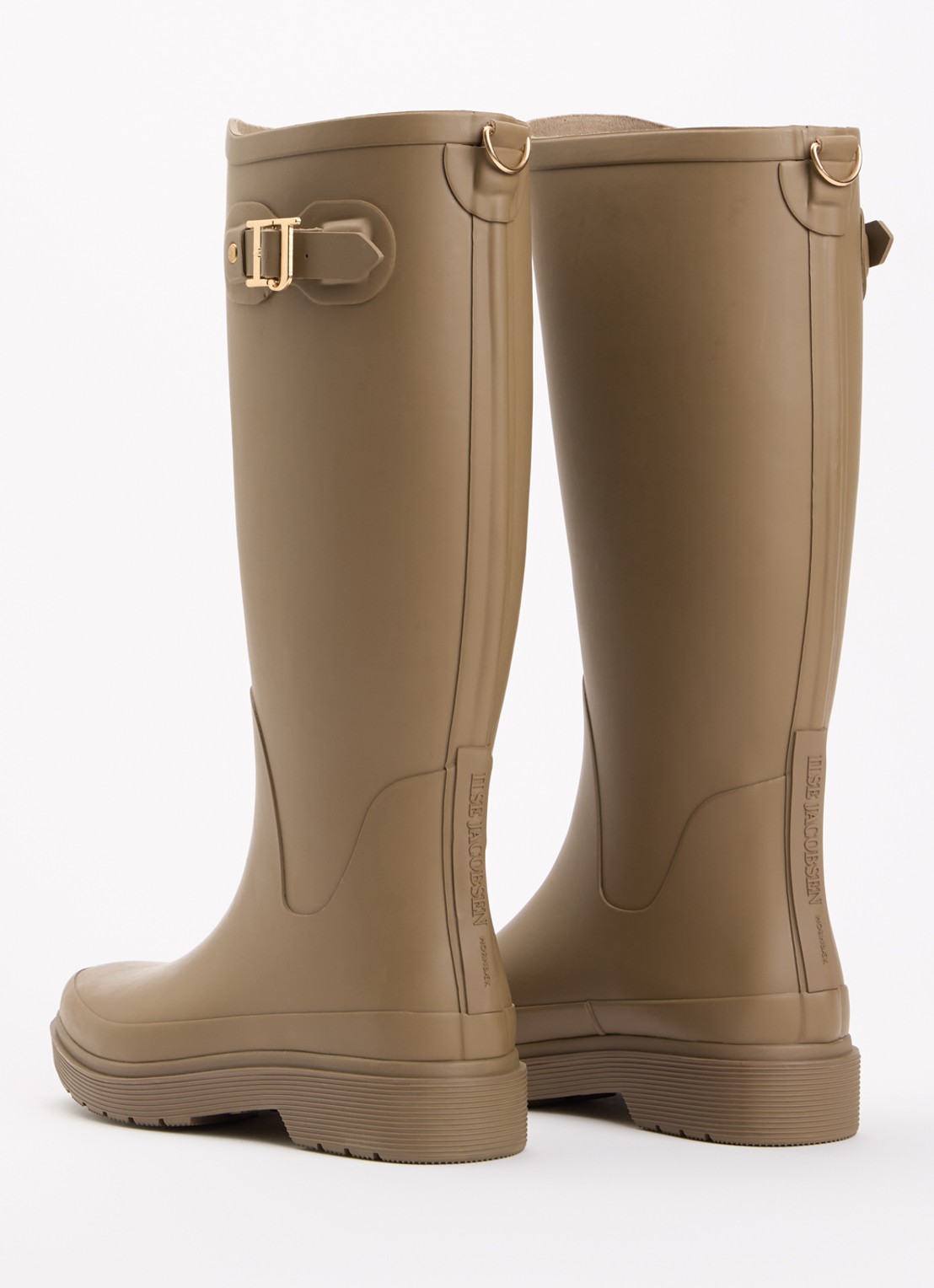 Ilse Jacobsen Neo regenlaars met gespdetail - achterkant 2 donkerbeige