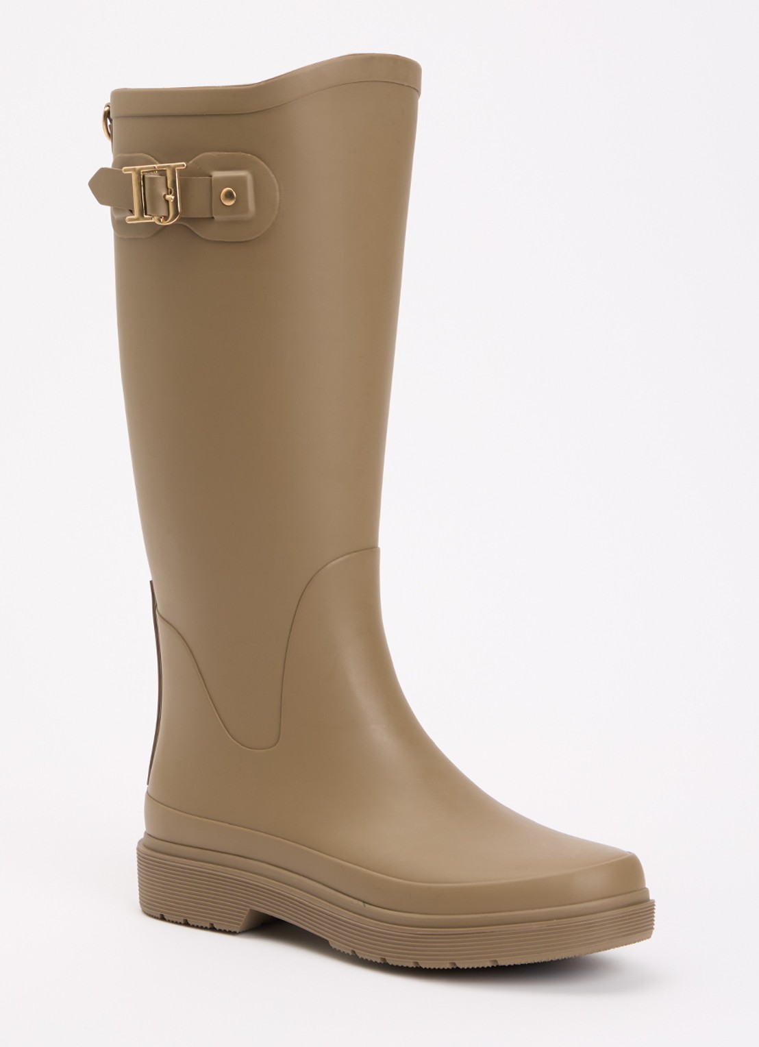 Ilse Jacobsen Neo regenlaars met gespdetail - voorkant donkerbeige