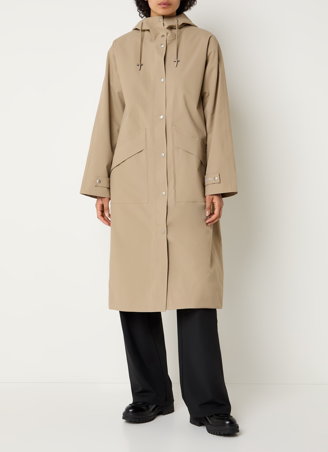 Ilse Jacobsen Parka met klepzakken - detail beige