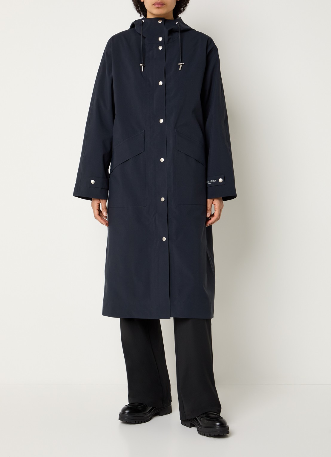 Ilse Jacobsen Parka met klepzakken - detail indigo