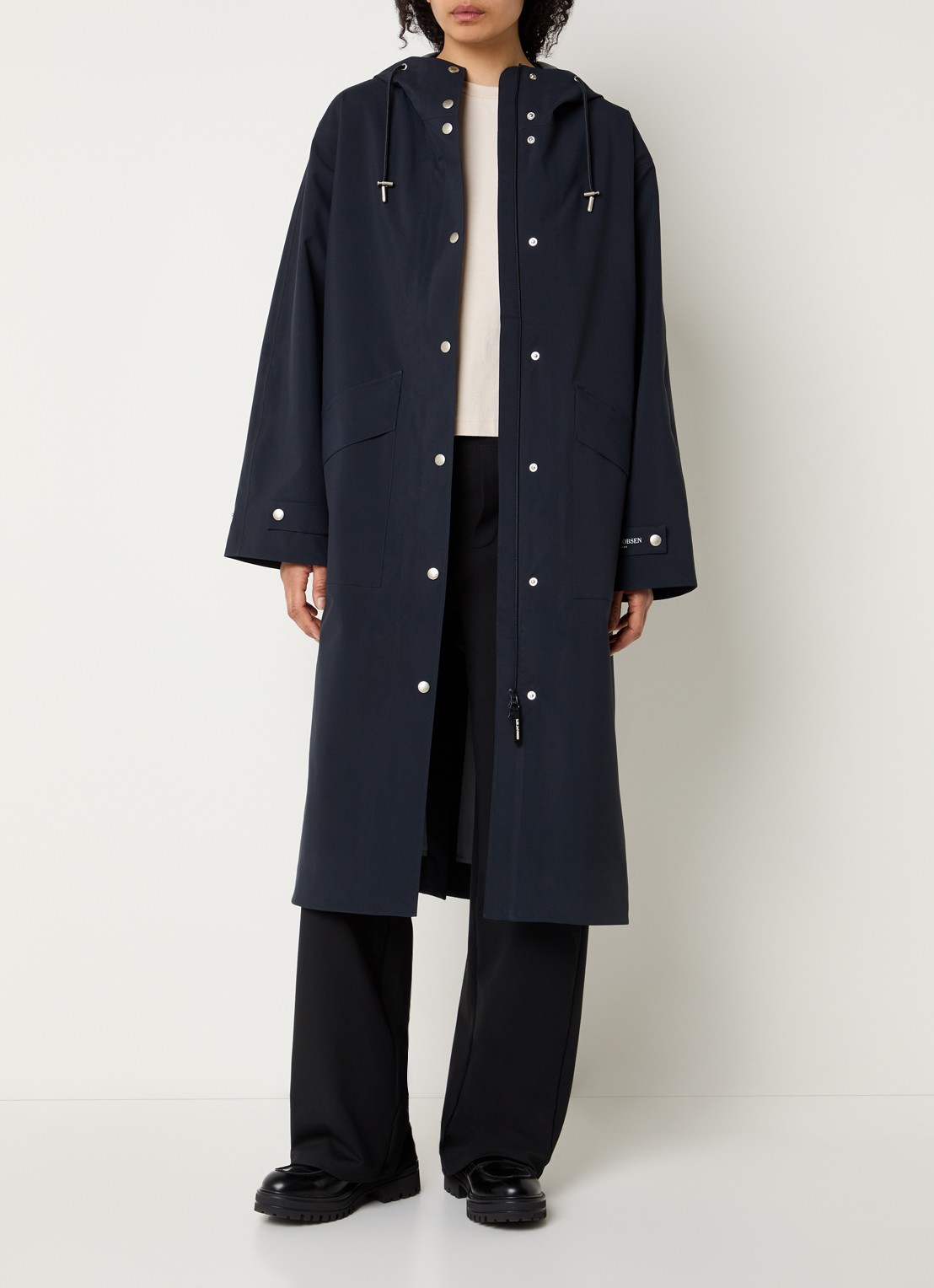 Ilse Jacobsen Parka met klepzakken - voorkant 4 indigo
