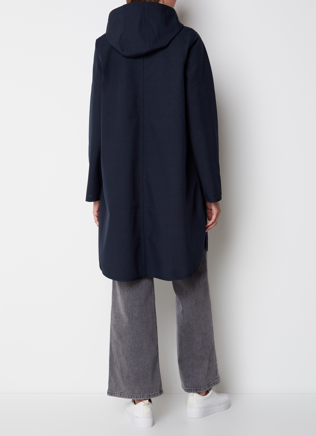 Ilse Jacobsen Rain128 softshell regenjas met afneembare capuchon - achterkant 4 donkerblauw