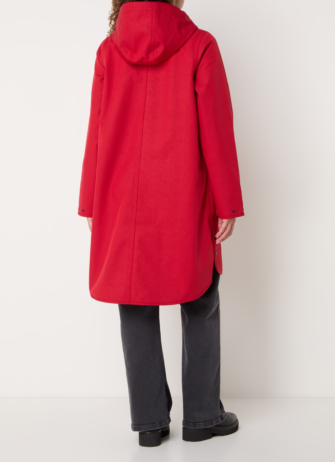 Ilse Jacobsen Rain128 softshell regenjas met afneembare capuchon - achterkant 3 donkerrood