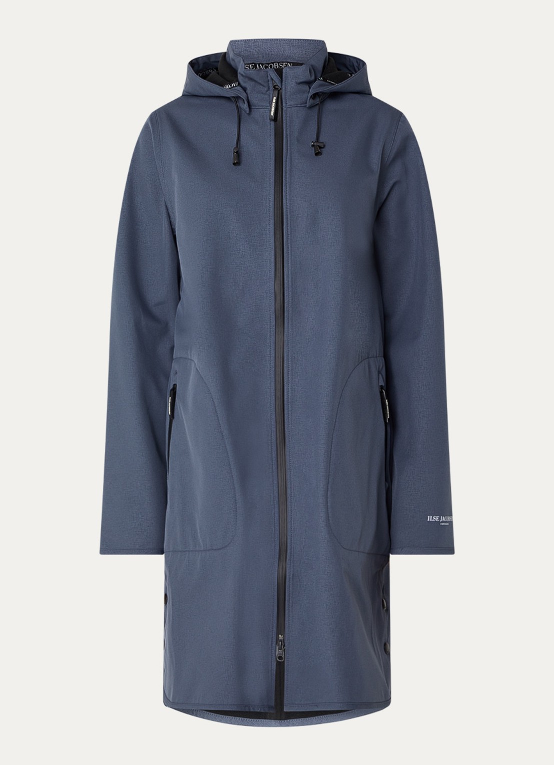 Ilse Jacobsen Rain128 softshell regenjas met afneembare capuchon - voorkant grijs