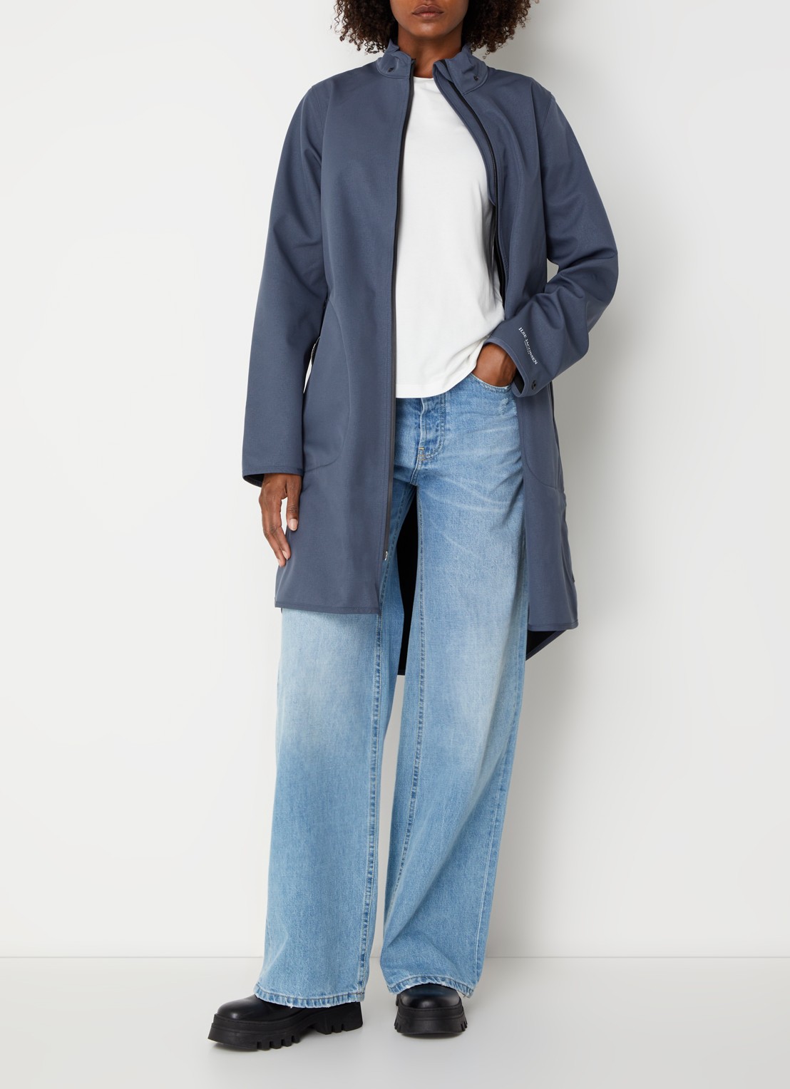 Ilse Jacobsen Rain128 softshell regenjas met afneembare capuchon - voorkant 2 grijs