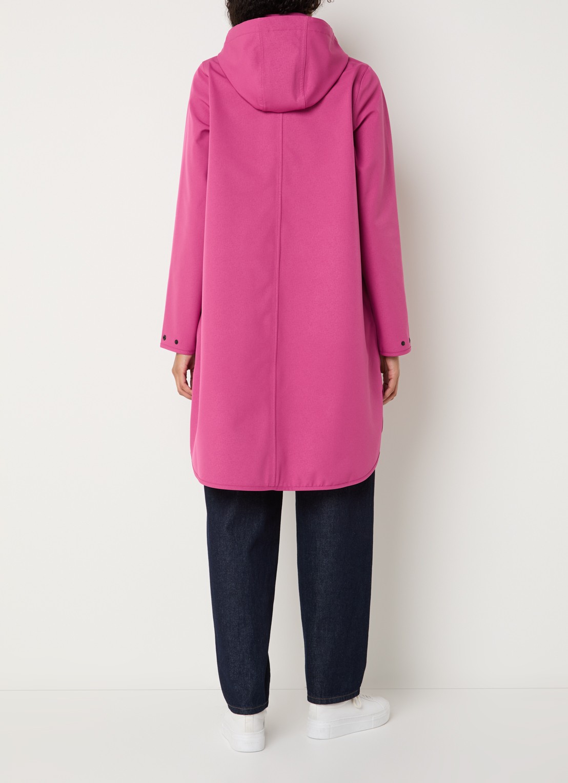Ilse Jacobsen Rain128 softshell regenjas met afneembare capuchon - achterkant 2 fuchsia