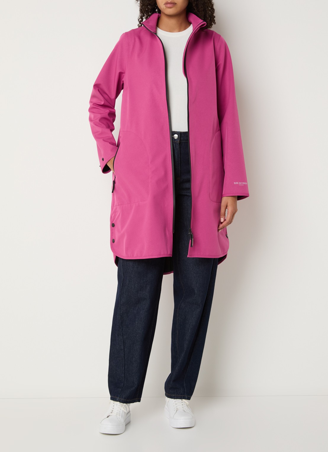Ilse Jacobsen Rain128 softshell regenjas met afneembare capuchon - voorkant 4 fuchsia