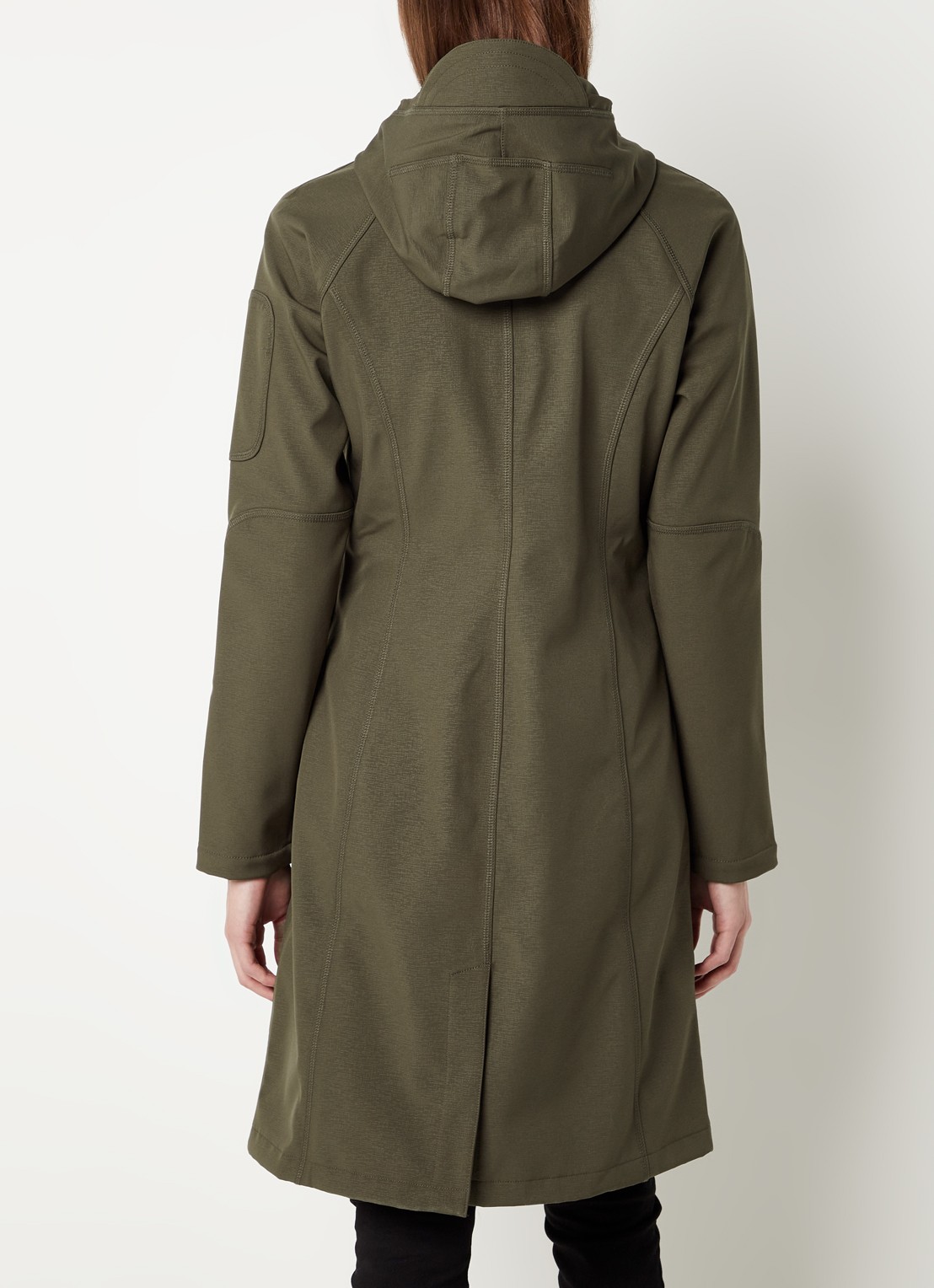 Ilse Jacobsen Rain37L softshell regenjas met gesealde rits  - achterkant 3 donkergroen