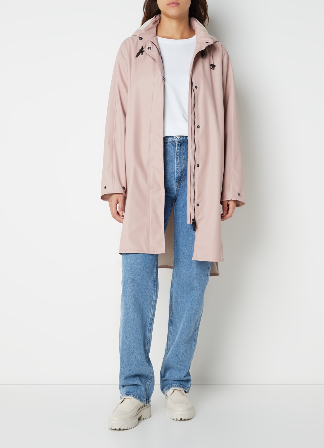 Ilse Jacobsen Rain71 regenjas met afneembare capuchon - voorkant 3 oudroze