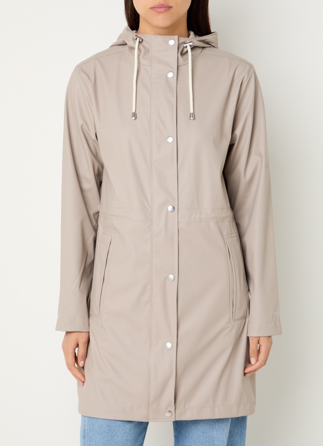 Ilse Jacobsen Regenjas met capuchon en steekzakken - detail 4 beige