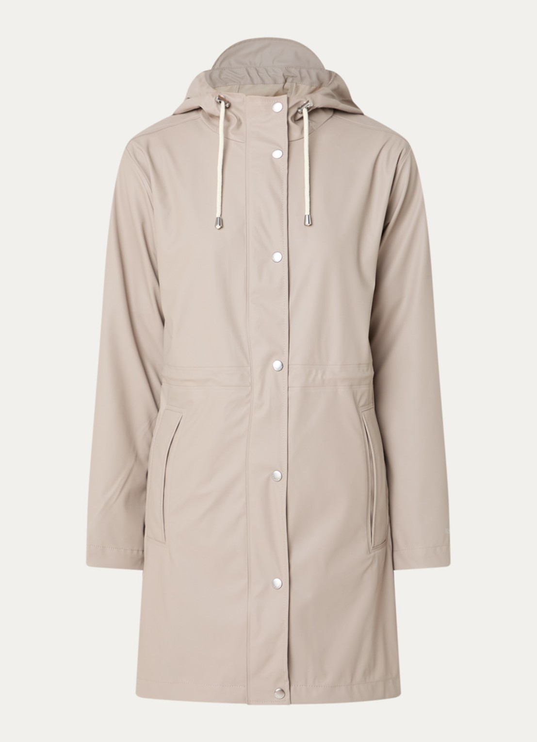 Ilse Jacobsen Regenjas met capuchon en steekzakken - voorkant 2 beige