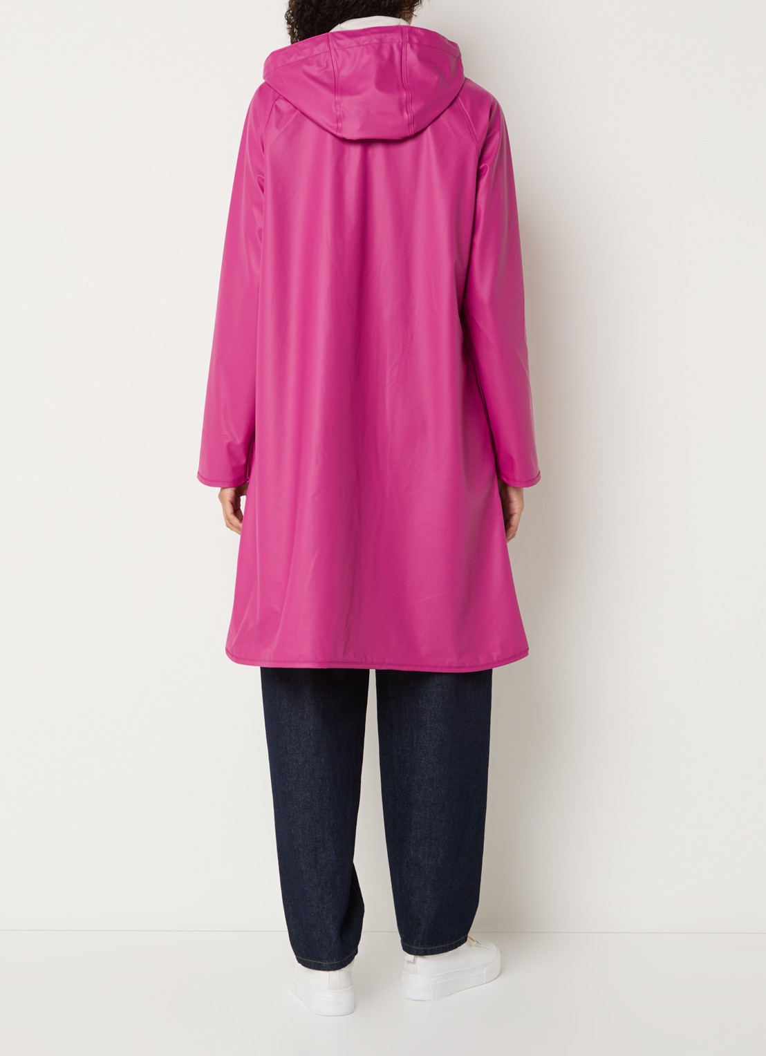 Ilse Jacobsen Regenjas met capuchon en steekzakken - achterkant 4 fuchsia