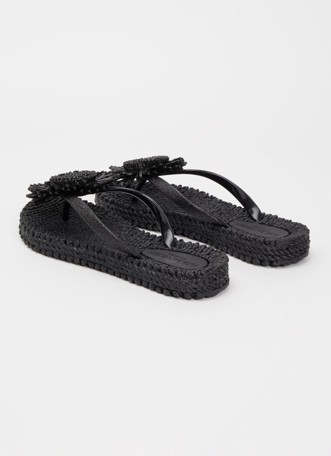 Ilse Jacobsen Slipper met glitter en applicatie - achterkant 5 zwart