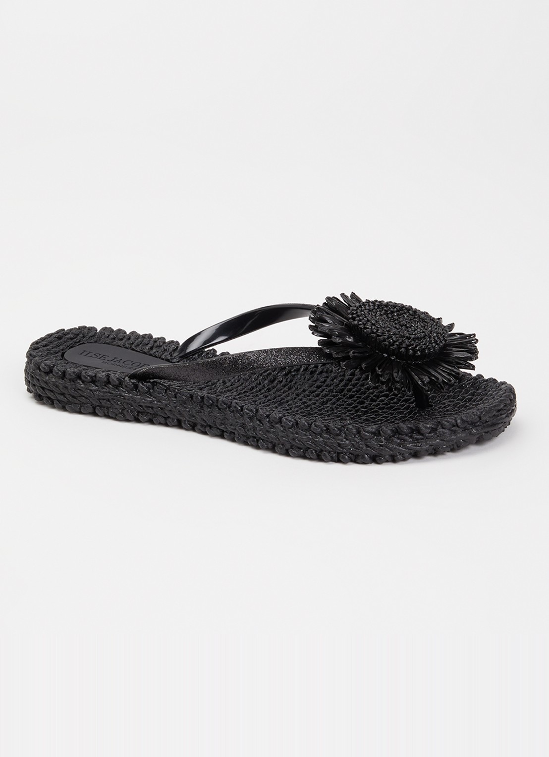 Ilse Jacobsen Slipper met glitter en applicatie - voorkant 4 zwart