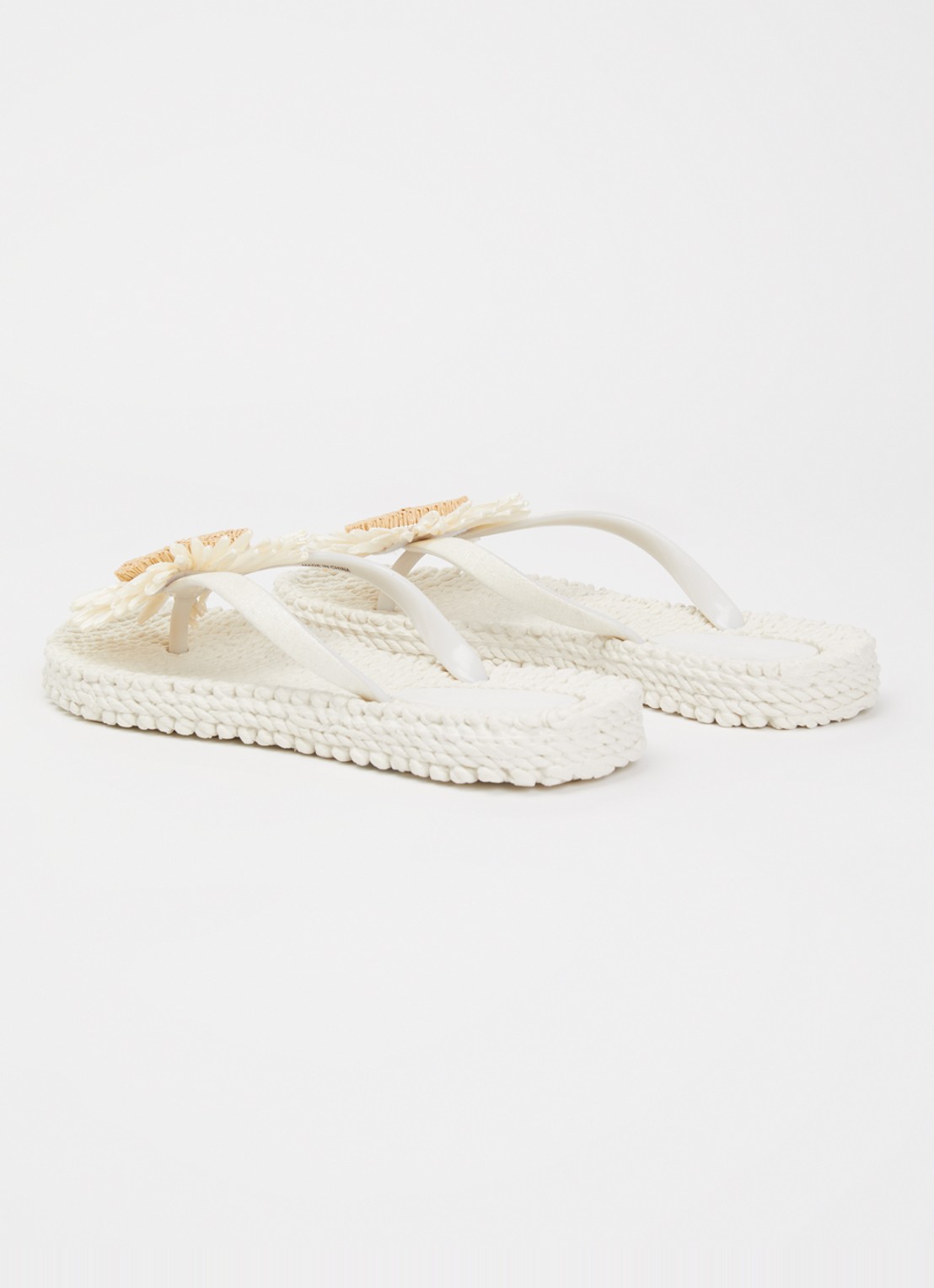 Ilse Jacobsen Slipper met glitter en applicatie - achterkant gebroken wit
