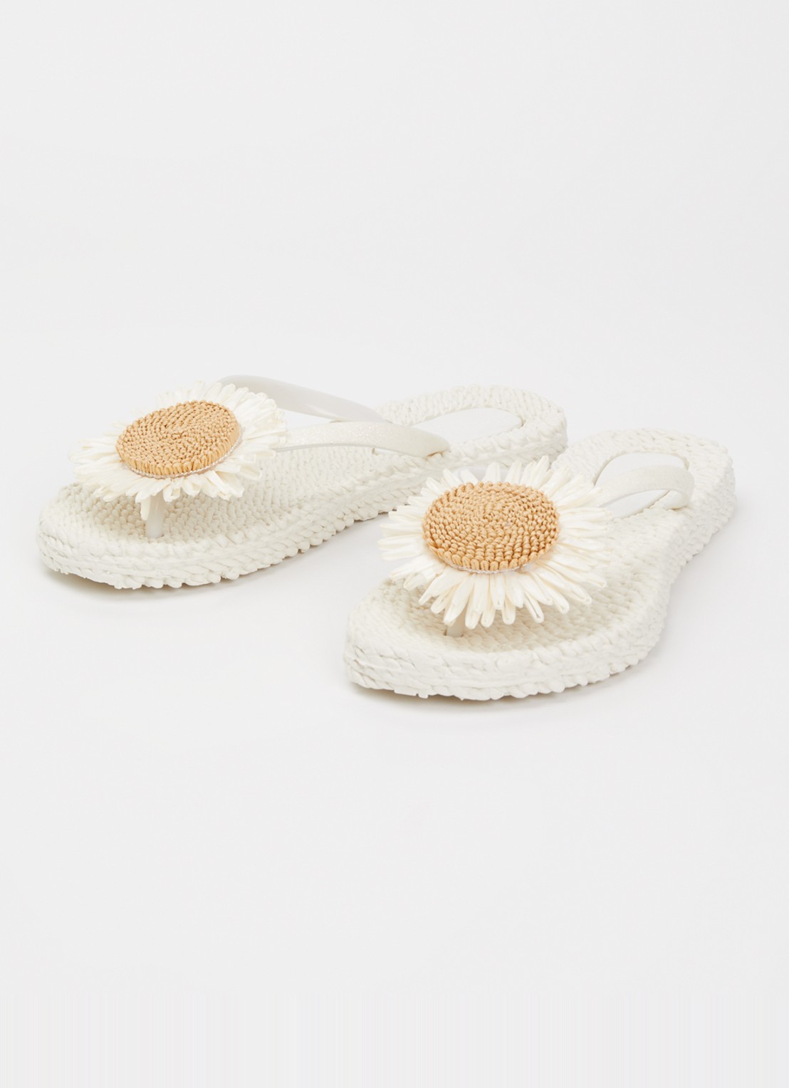 Ilse Jacobsen Slipper met glitter en applicatie - detail 2 gebroken wit