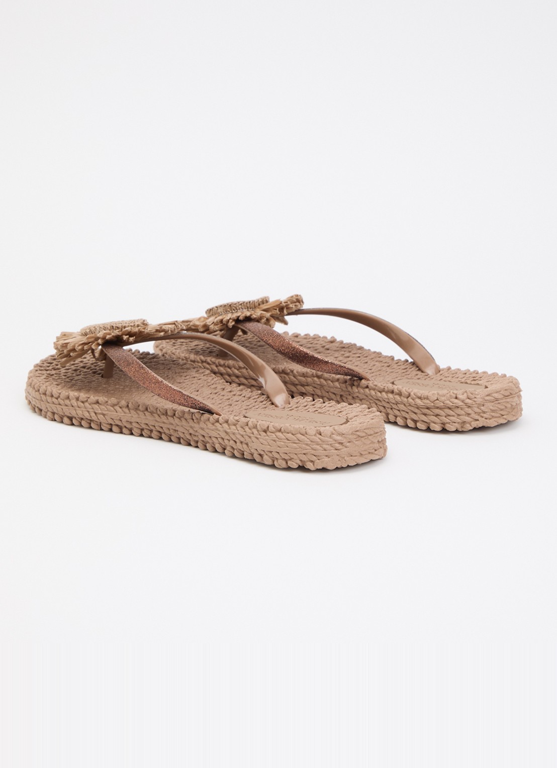 Ilse Jacobsen Slipper met glitter en applicatie - achterkant 4 lichtbruin