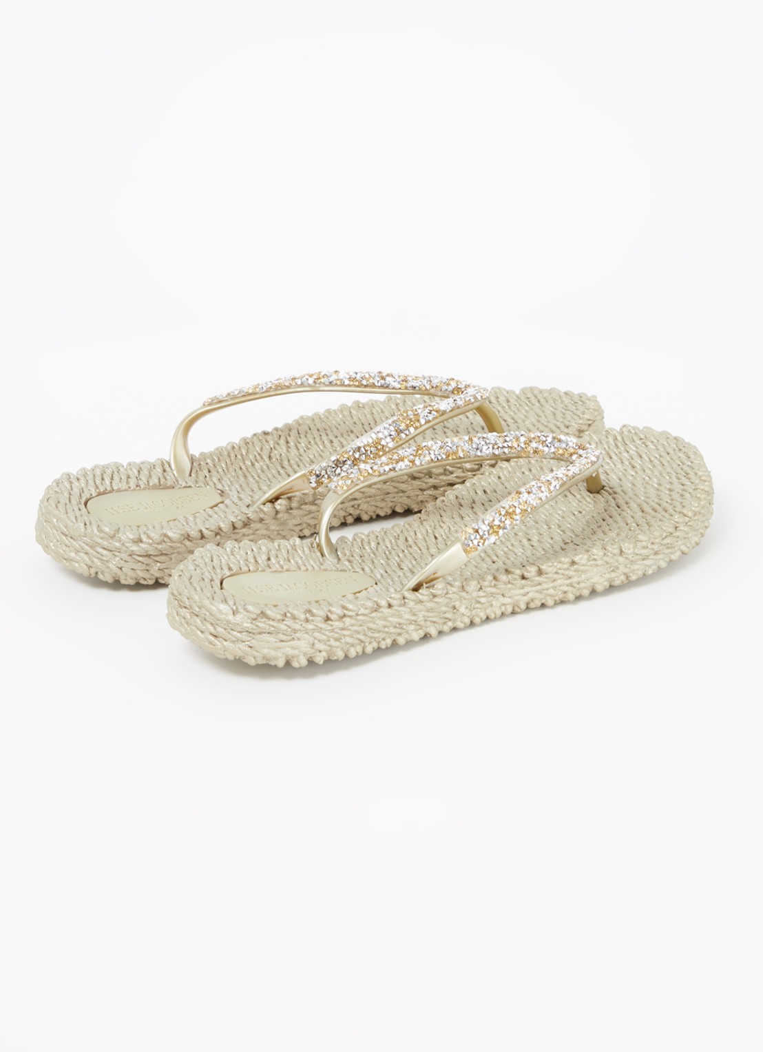 Ilse Jacobsen Slipper met glitter - detail khaki