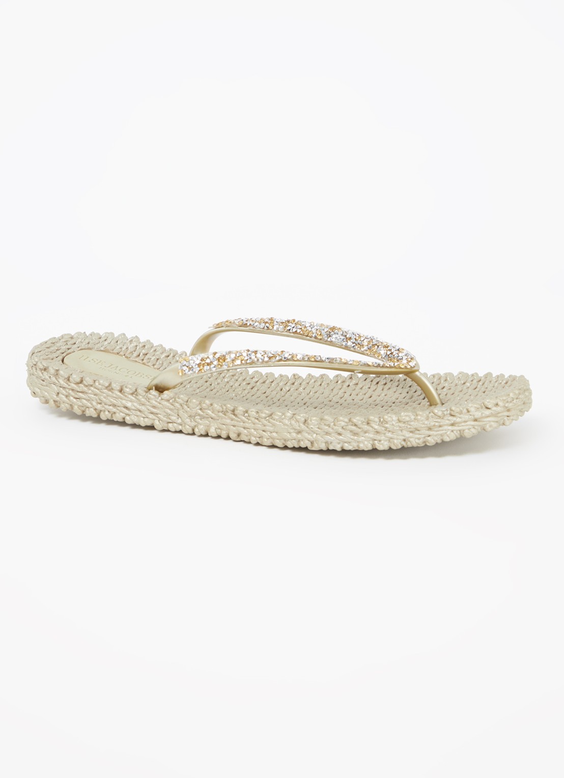 Ilse Jacobsen Slipper met glitter - voorkant 4 khaki