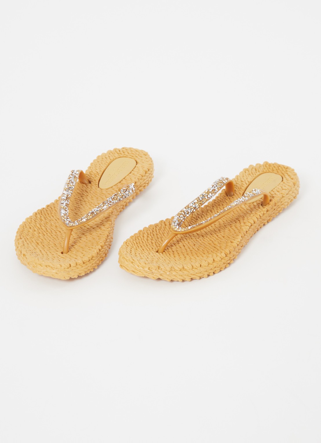 Ilse Jacobsen Slipper met glitter - detail mosterd